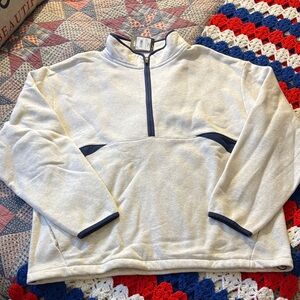 NWT 1/4 / Half Zip Fleece Sweatshirt Navy and Cream M